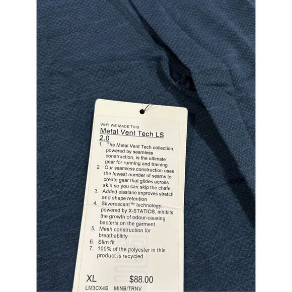 Lululemon Metal Vent Tech Long Sleeve 2.0  XXL - Picture 4 of 5